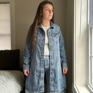 A.N.A. Long Cotton Denim Jacket / Dress‎ Size Small
